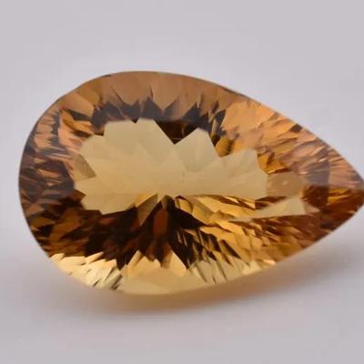 11 Carat Natural Unheated Fancy Pear Citrine - Internally Flawless