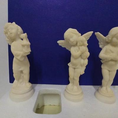 Vintage A. Santini cherub Angel Figurine Made In Italy. \nA. Santini Carved 