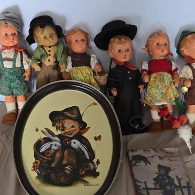Hummel Collection Of 6 Rubber Figurines, The Hummel Book, And Hummel Tray