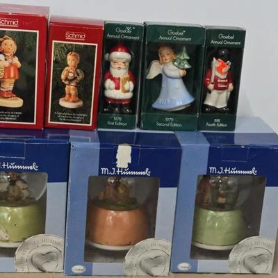 M.J. Hummel Snow Globes, Goebel Annual Ornaments, And Schmid Ornaments