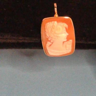 14K Yellow Gold Cameo Pendant/Brooch
