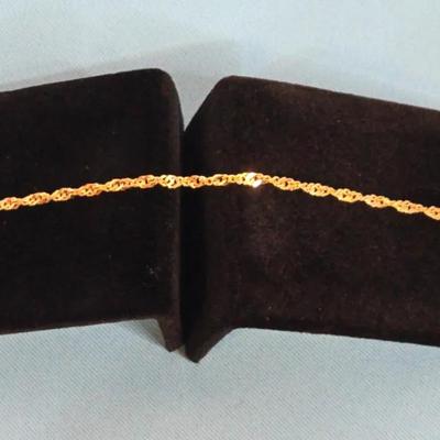 18K Yellow Gold Twist Chain Bracelet 