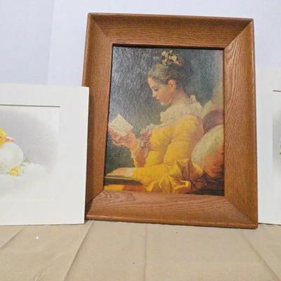 Peggy Harris “heaven-sent” and “The Promise” Paintings and “Young Girl Reading” Framed Painting