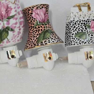 3 Sorelle fine porcelain plug-in night lights