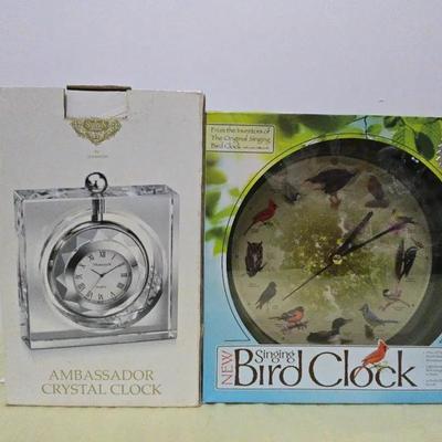 Shannon Ambassador Crystal &Mark Feldstein Singing Bird Clock