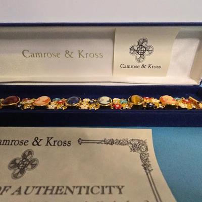 Camrose & Kross JBK Jackie Kennedy Gold Toned Cameo Bracelet 