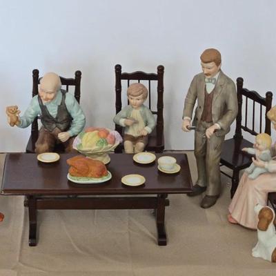 A Family Gathering Porcelain And Wooden Set