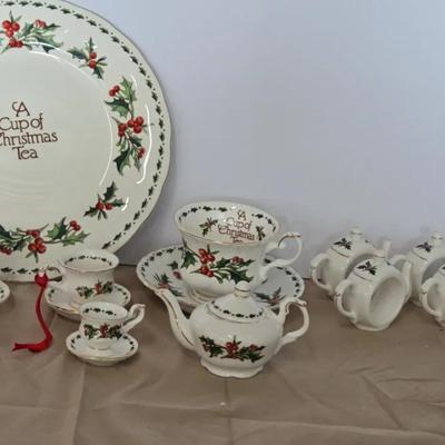 A Cup of Christmas Tea" Collection Miniature Tea Set 