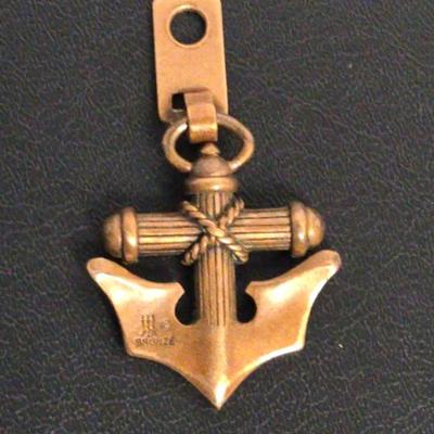 Rare  Retired James Avery Bronze Anchor Keychain 
