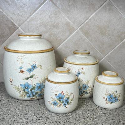 Set of Four Vintage Mikasa Garden Club "Day Dreams" EC 461 Canisters