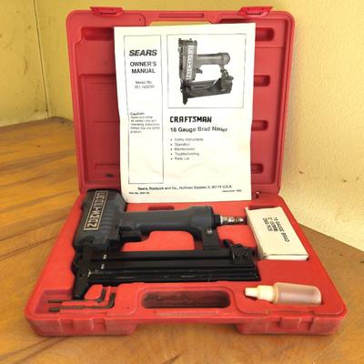 Craftsman 18 Gauge Brad Nailer w/ Case, Manual & Accessories – Model 351.183230