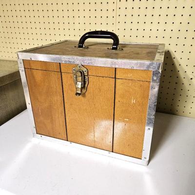 Vintage Wooden Storage Box Heavy Duty w/ Handle 16"x12"x12" Tool Chest Case