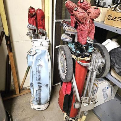 2 Sets Vintage Wilson Golf Clubs w/ Bags – Sam Snead Signature & Patty Berg Autograph Irons