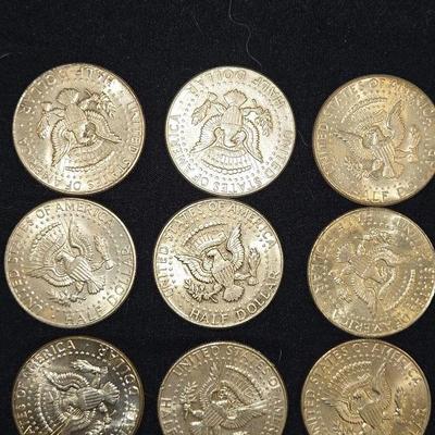1964 SILVER Kennedy Half Dollar Lot Of 9 Coins