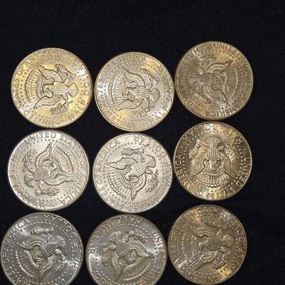 1964 SILVER Kennedy Half Dollar Lot Of 9 Coins