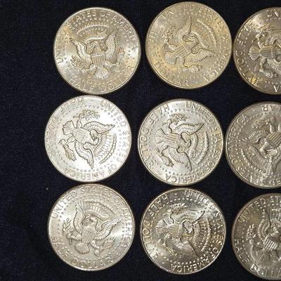 1964 SILVER Kennedy Half Dollar Lot Of 9 Coins