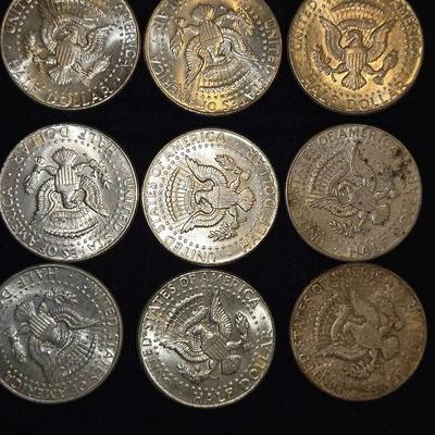 1964 SILVER Kennedy Half Dollar Lot Of 9 Coins