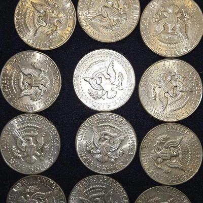 1965 - 1970 SILVER Kennedy Half Dollar Lot Of 12 Coins