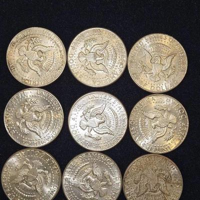 1964 SILVER Kennedy Half Dollar Lot Of 9 Coins