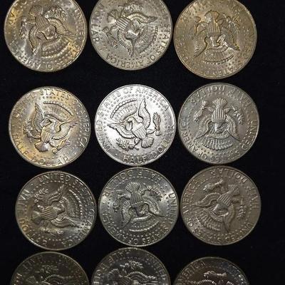 1965 - 1970 SILVER Kennedy Half Dollar Lot Of 12 Coins