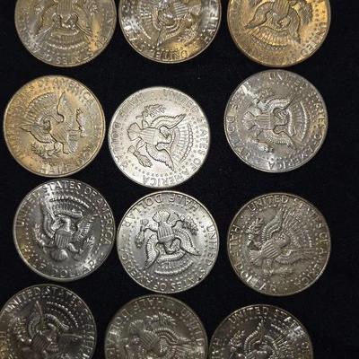 1965 - 1970 SILVER Kennedy Half Dollar Lot Of 12 Coins