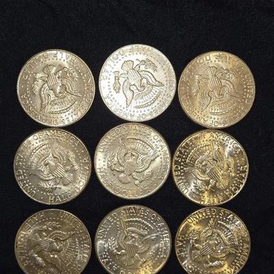 1964 SILVER Kennedy Half Dollar Lot Of 9 Coins