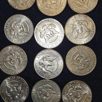 1965 - 1970 SILVER Kennedy Half Dollar Lot Of 12 Coins