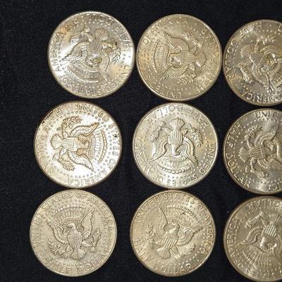 1964 SILVER Kennedy Half Dollar Lot Of 9 Coins