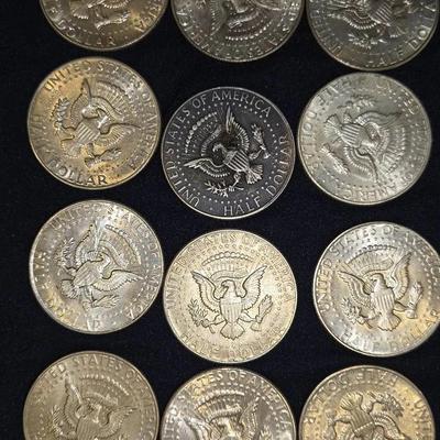 1965 - 1970 SILVER Kennedy Half Dollar Lot Of 12 Coins