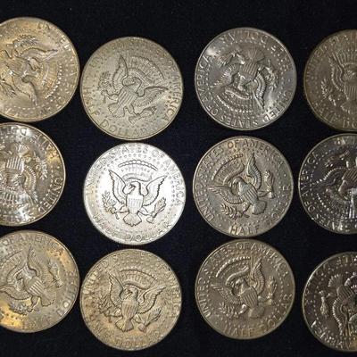 1965 - 1970 SILVER Kennedy Half Dollar Lot Of 12 Coins