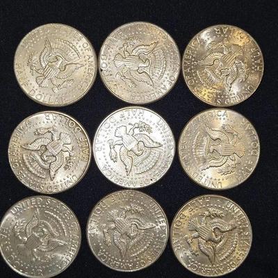 1964 SILVER Kennedy Half Dollar Lot Of 9 Coins