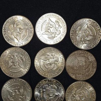 1964 SILVER Kennedy Half Dollar Lot Of 9 Coins