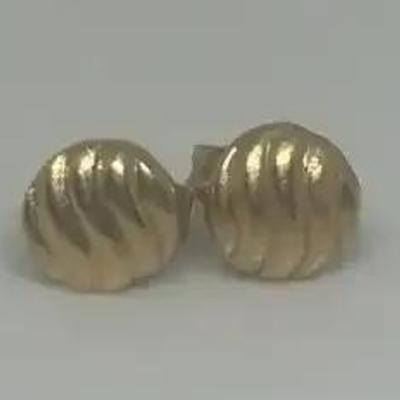 14K Yellow Gold Stud Earrings