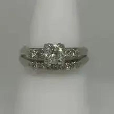 Diamond 18K Gold Wedding Ring Set