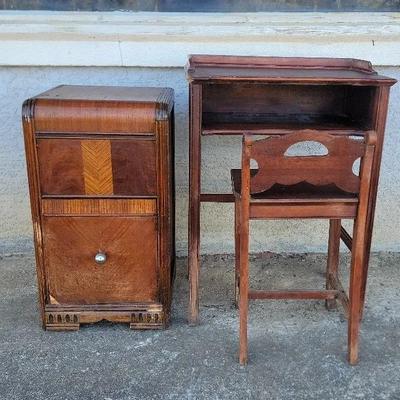 Vintage School Desk With Chair And Art Deco End Table (Project inspirations.
