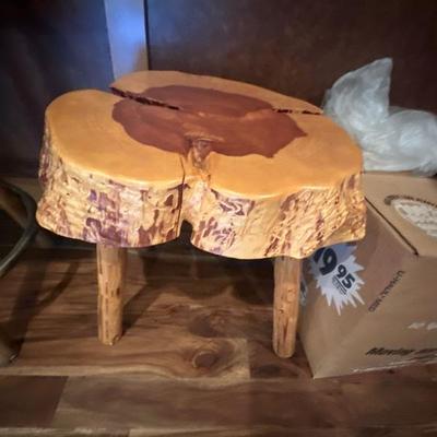 Live edge wood stool