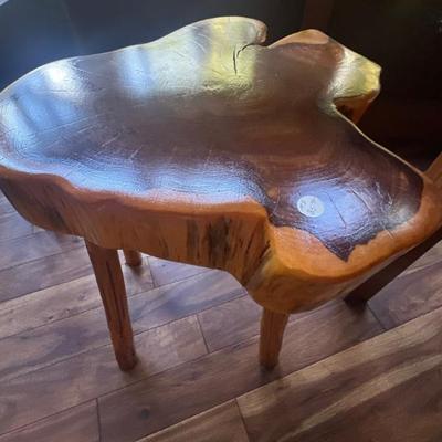 Live edge wood side table