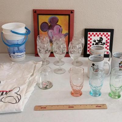 Disney Lot - Wine Glasses, Juice Glasses, Mugs, Picture Frame++