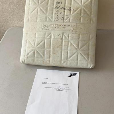 2003 Game-Used Genuine Carl Crawford Signed Base W/ Signed Authentication Paper