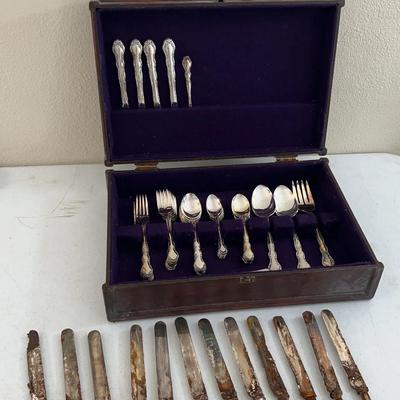 Nobility Plate Silverware Set - Silverplated + Mother Of Pearl Rough Condition Knives 