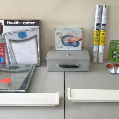 Household Goods Lot - Fire Safe, Floating Shelves, Nail Spa 