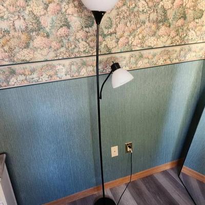 Black Floor Lamp w/ Reading Light - 72" tall, works