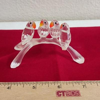 Swarovski Parrots On Branch, 4 In