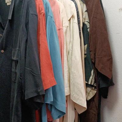 10 Piece Men's Silk Shirts -Size L, Xl, XXL-Pussers, Caribbean, Visitor