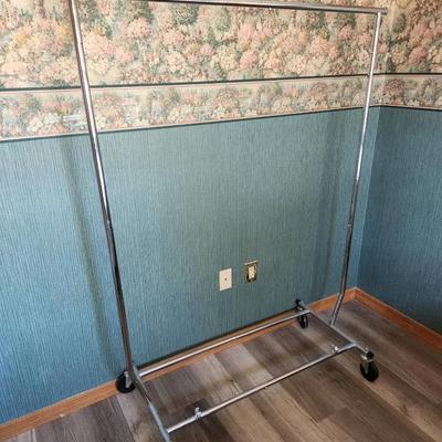 Rolling Metal Extendable Clothing Rack - 51x22x67"