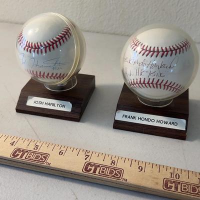 Ranger’s Signed Baseballs - Hamilton, Howard