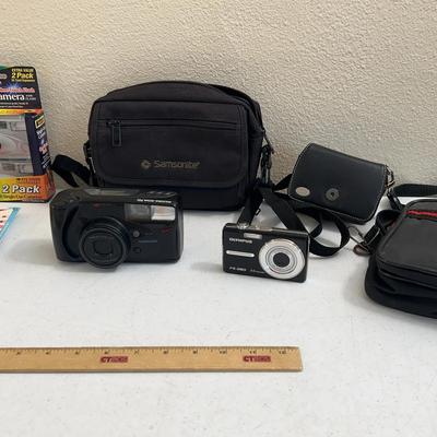 Camera Lot - Olympus FE-280, Canon ELPH LT, Maxima + Cases 