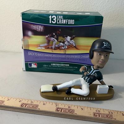 Double Signed Limited Edition Carl Crawford Bobble-Head