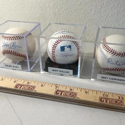 Signed Baseballs - Felipe Alou, Jimmy Rollins, Bert Campaneris
