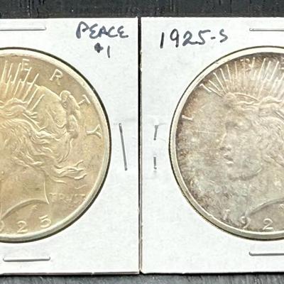 1925 P And S Peace Dollars 